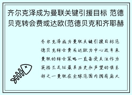 齐尔克泽成为曼联关键引援目标 范德贝克转会费或达欧(范德贝克和齐耶赫谁厉害)